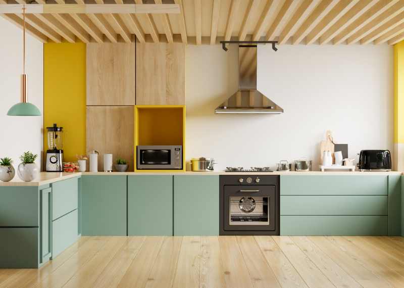 yellow accent wall