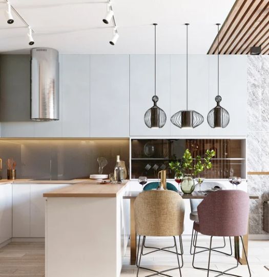 U shaped kitchen peninsula