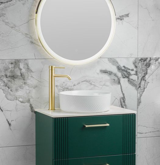 minimalist green bathroom